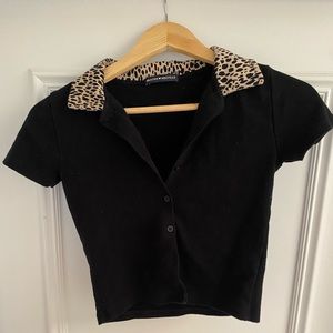 Brandy Melville Button Up Collared Tee (one size)